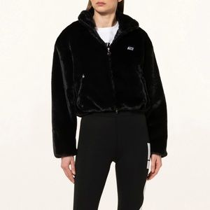 NWOT Nike Faux Fur Black Jacket